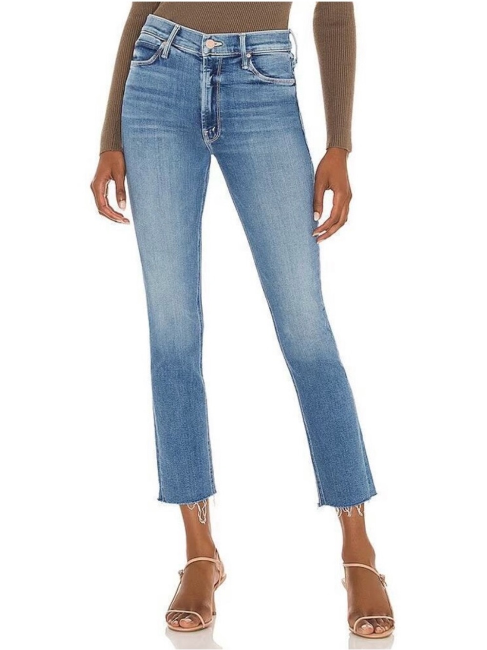 MOTHER Mid Rise Dazzler Ankle Fray